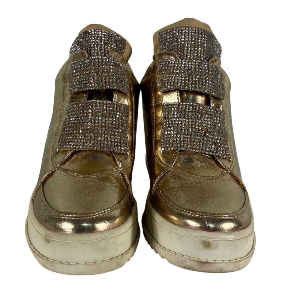 Mojo Moxy Metallic Wedge Sneakers Bundle Gold Silver Rhinestone Skulls Womens 7M
